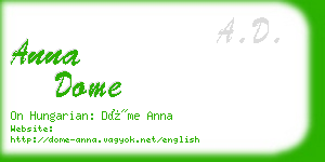 anna dome business card